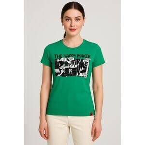 BMW Motorrad The Happy Maker Damen Comic Strip Graphic Tee Womens Size L NWT